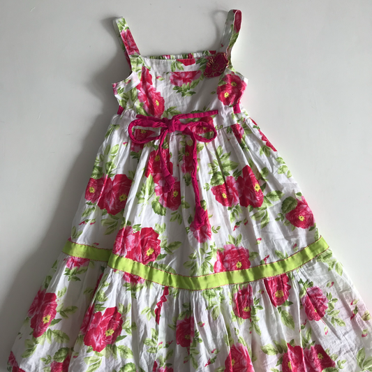 Dress - Red Flowers - Age 7