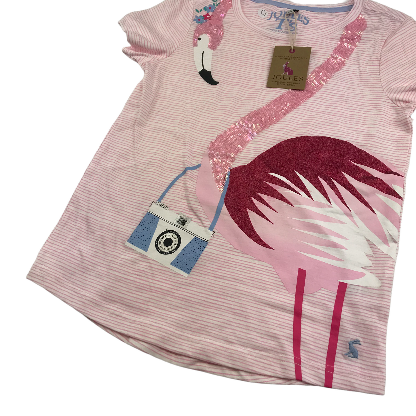 Joules Pink Flamingo T-shirt Age 9