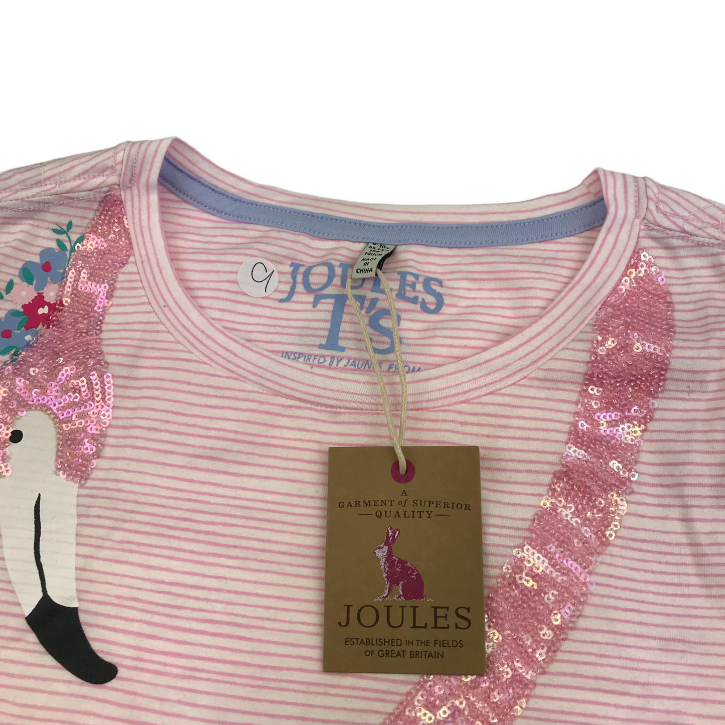 Joules Pink Flamingo T-shirt Age 9