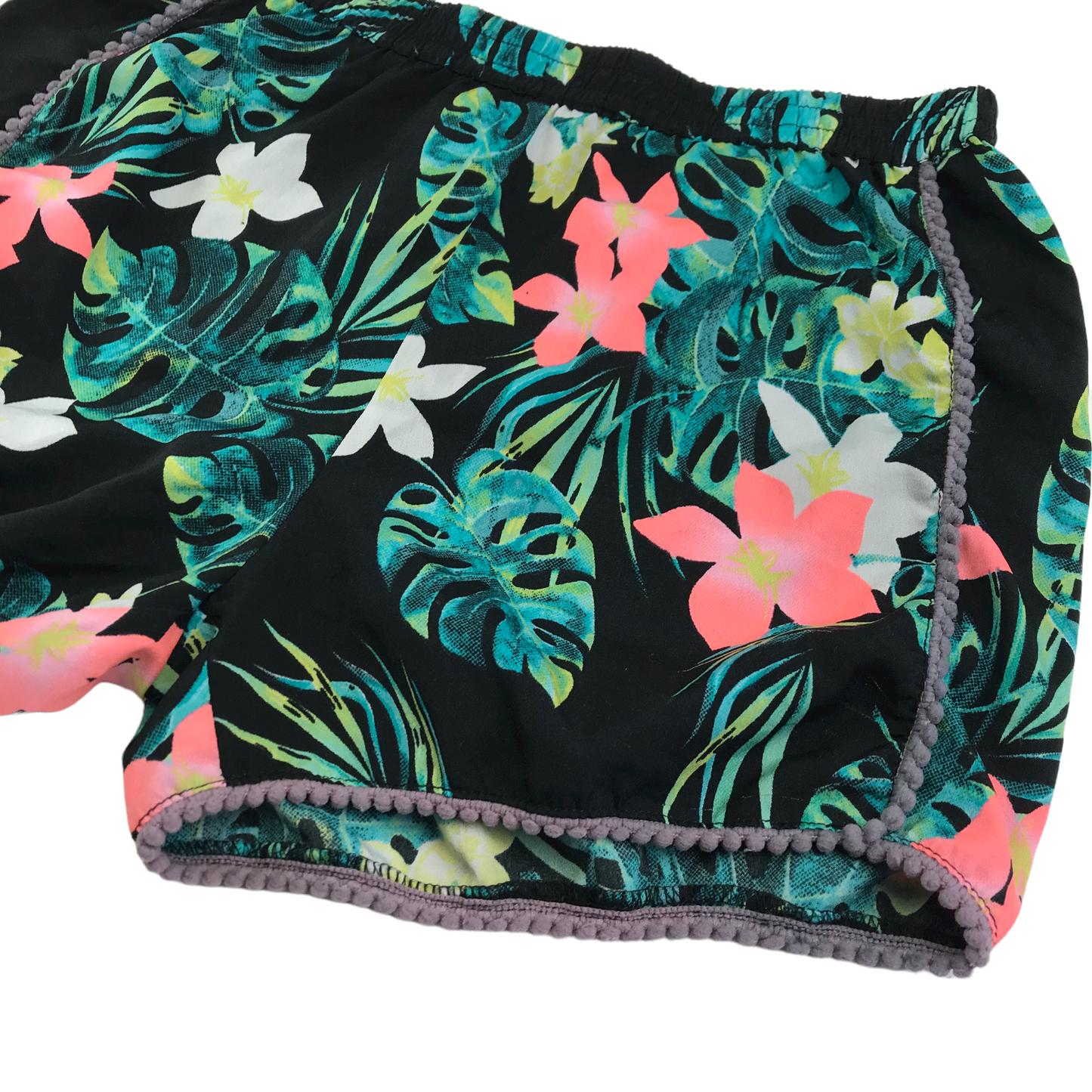 PEP&Co Black and Green Floral Top and Shorts Age 9
