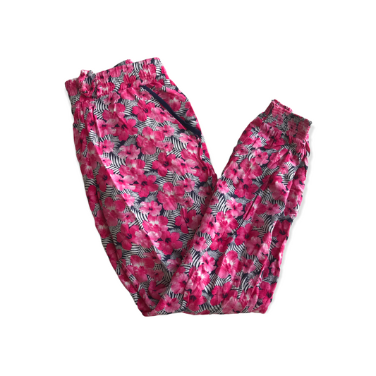 Lightweight Pink Floral Trousers Age 9