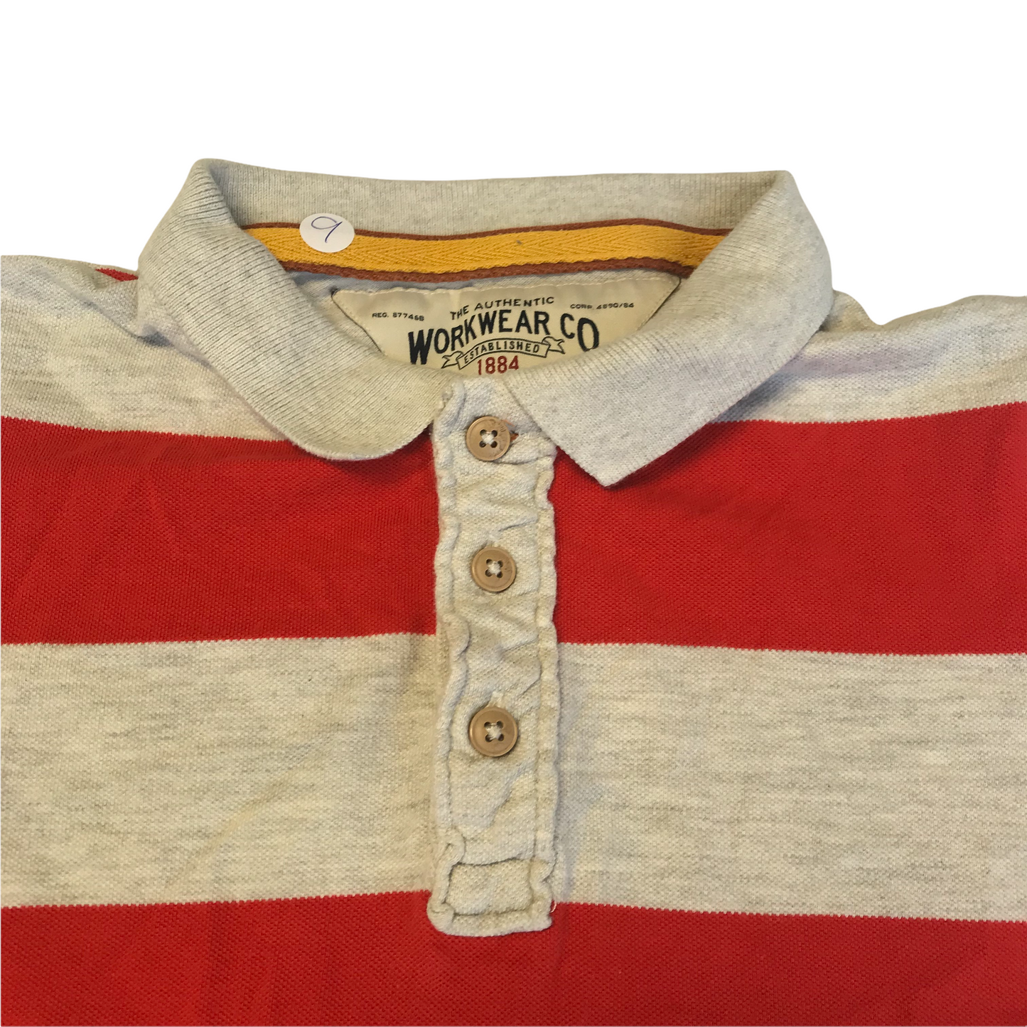 Red and Grey Stripy Polo Shirt Age 9