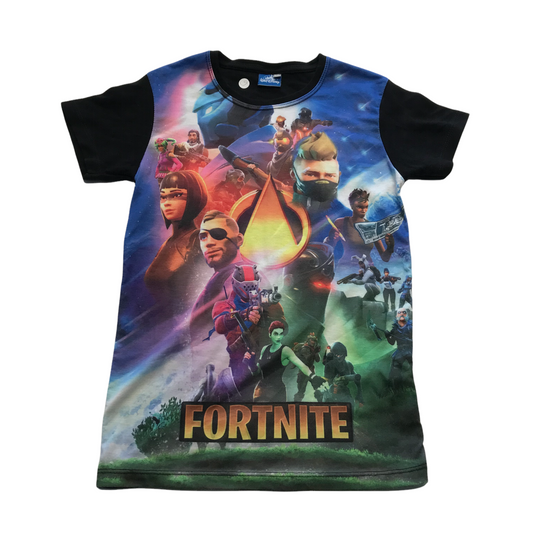 Disney Black Fortnite Graphic T-shirt Age 9