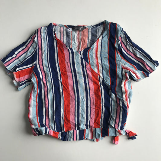 Primark Top Age 9 multicolour Stripy Cropped T-shirt