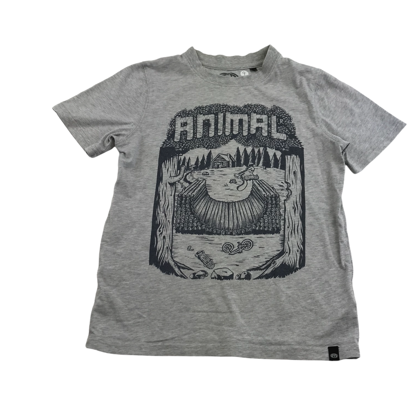 Animal Grey Graphic T-shirt Age 9