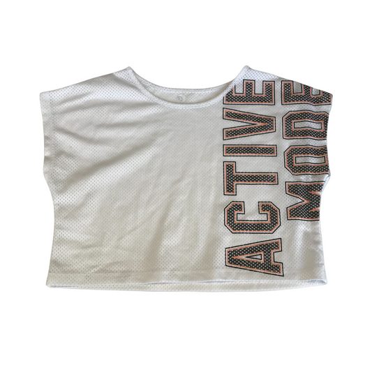 White Cropped Sports Top Age 9