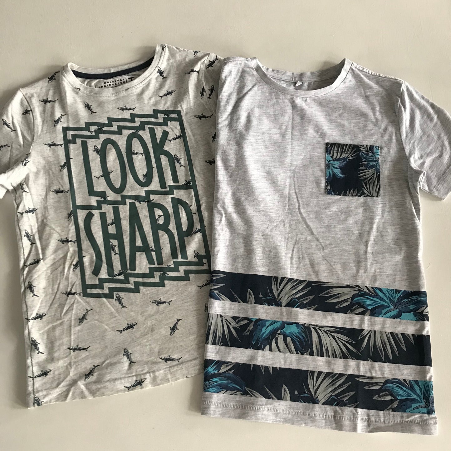 Grey Pattern T-Shirt Bundle Age 9