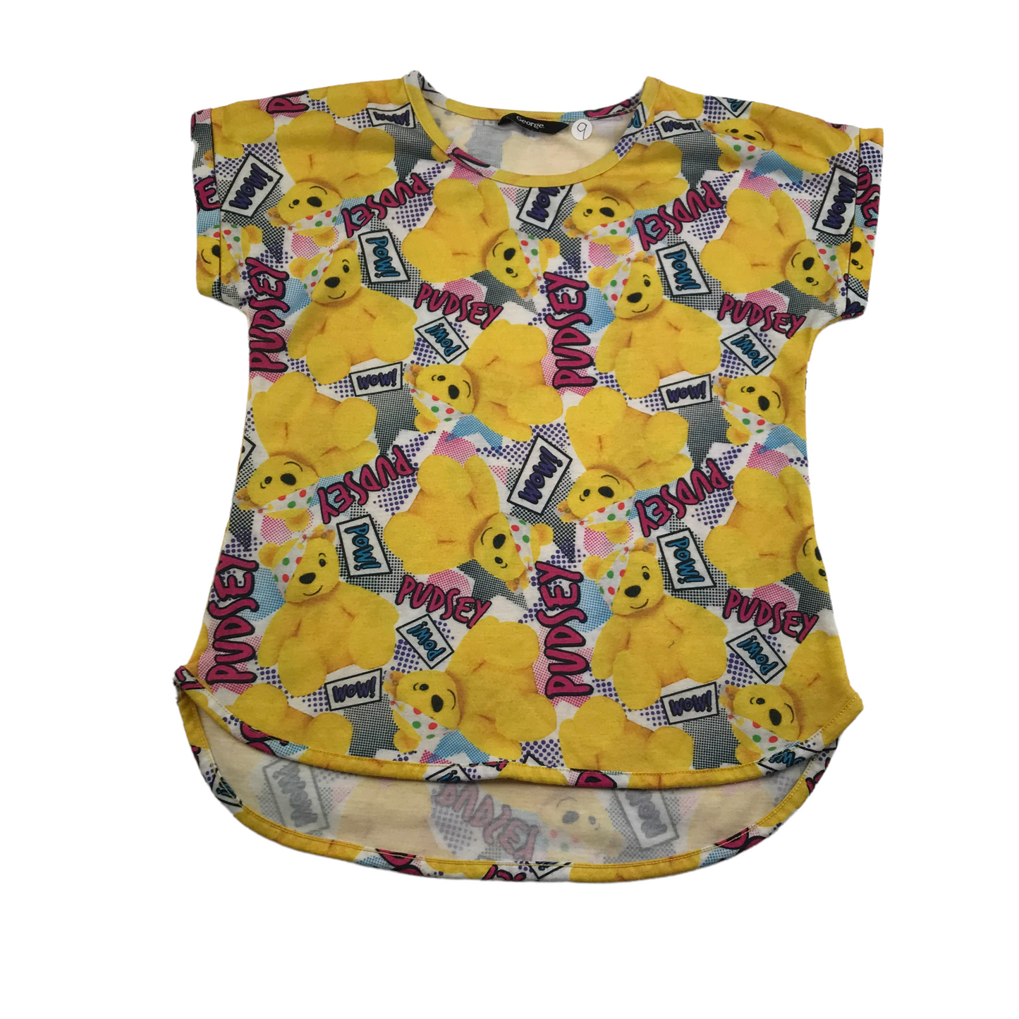 George Yellow Pudsey Full Print T-shirt Age 9