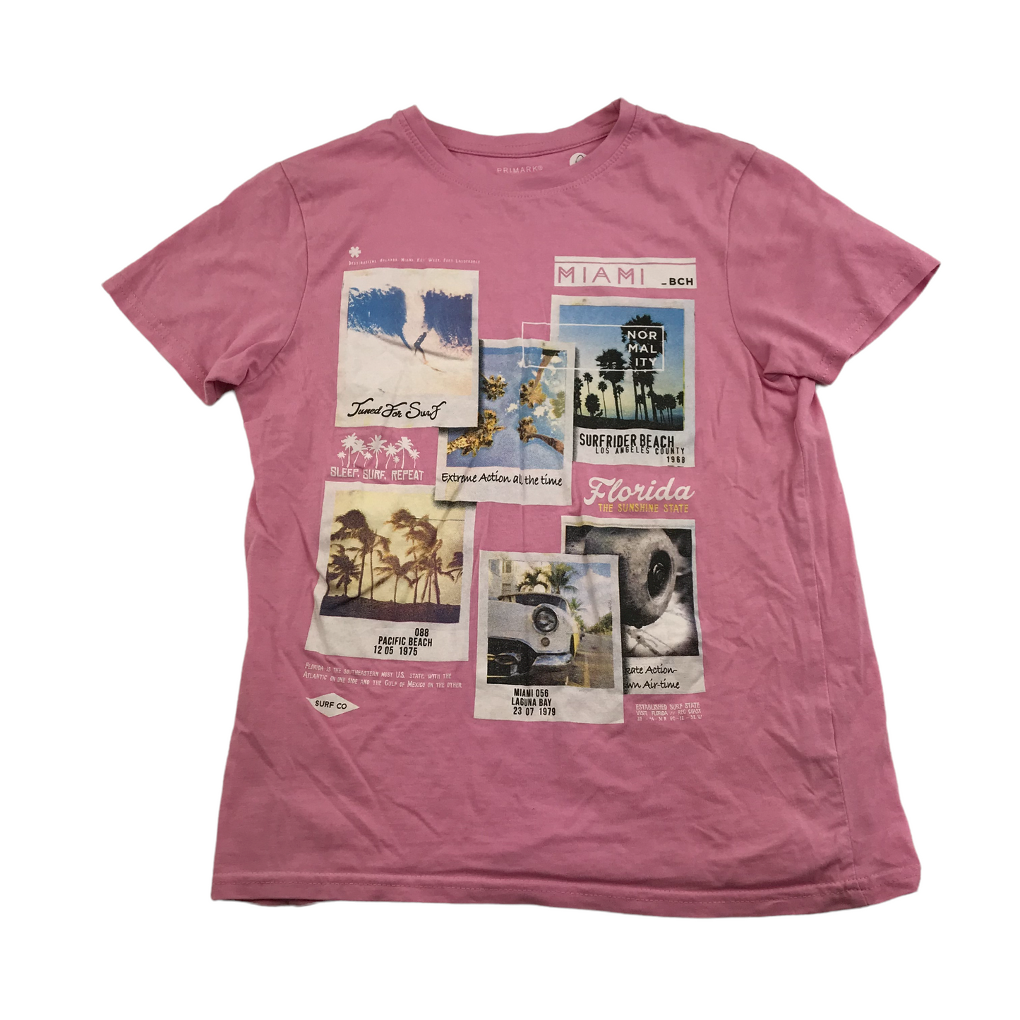 Primark Pink Polaroid T-shirt Age 9