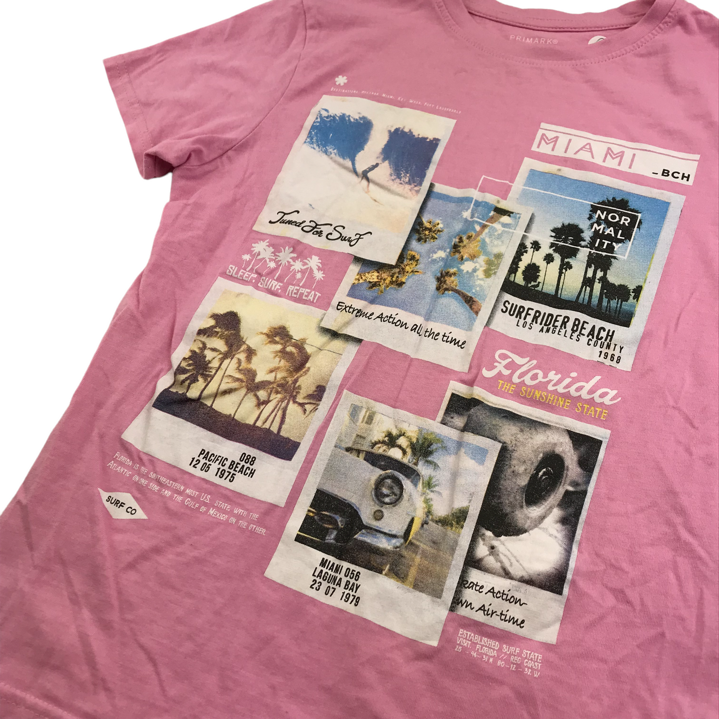 Primark Pink Polaroid T-shirt Age 9