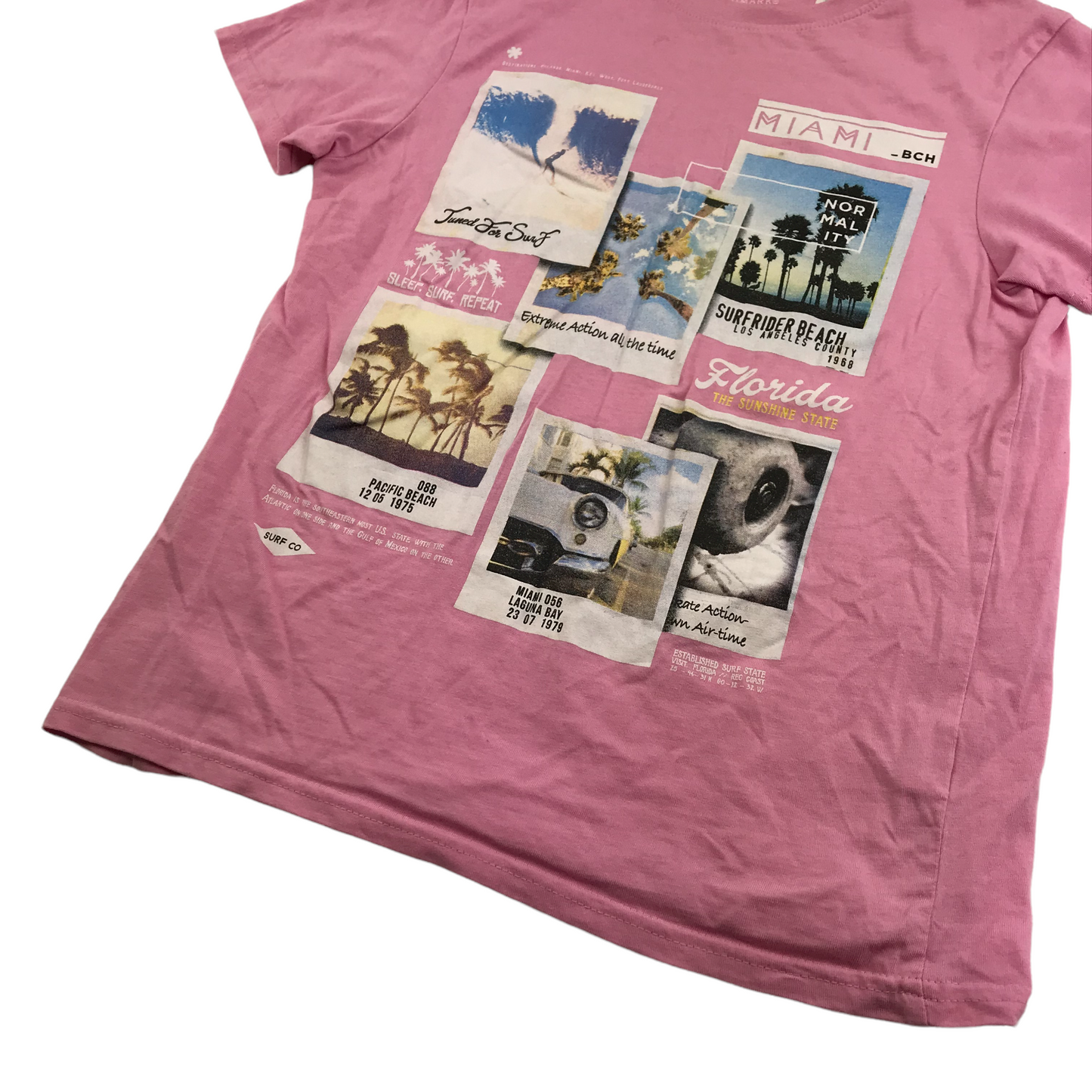 Primark Pink Polaroid T-shirt Age 9