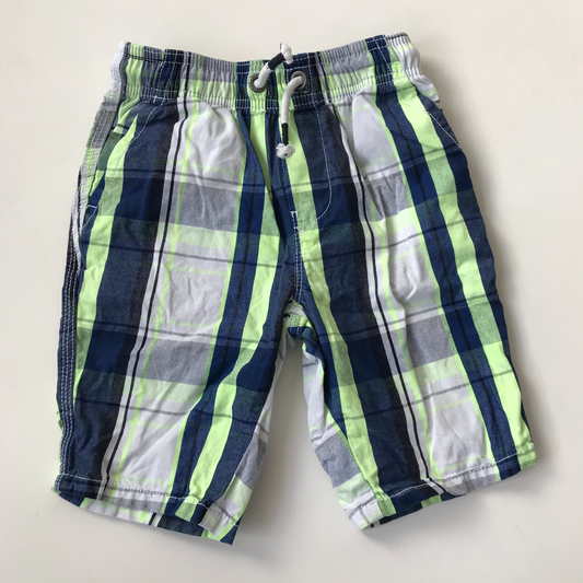 Shorts - Navy & Neon Check - Age 6