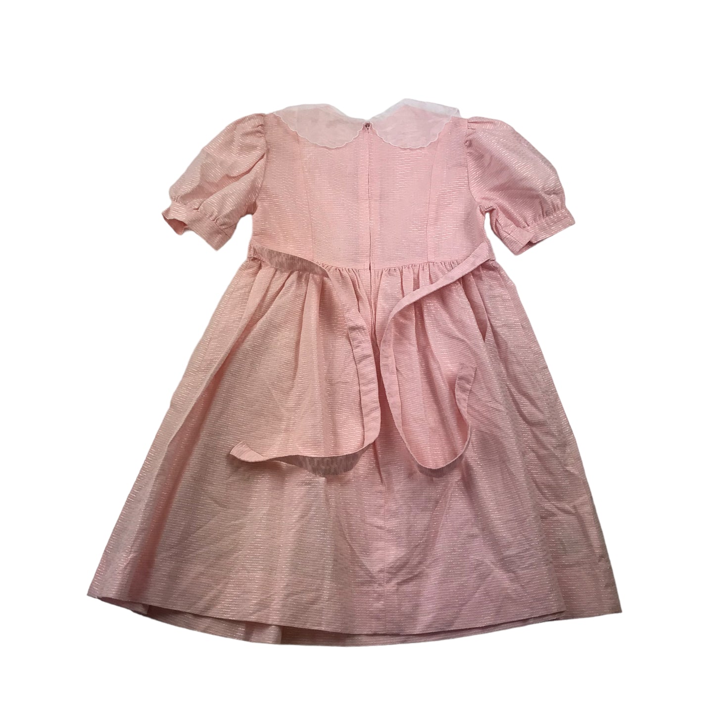 St Michael Pink 80's Puff Sleeve Dress Age 8