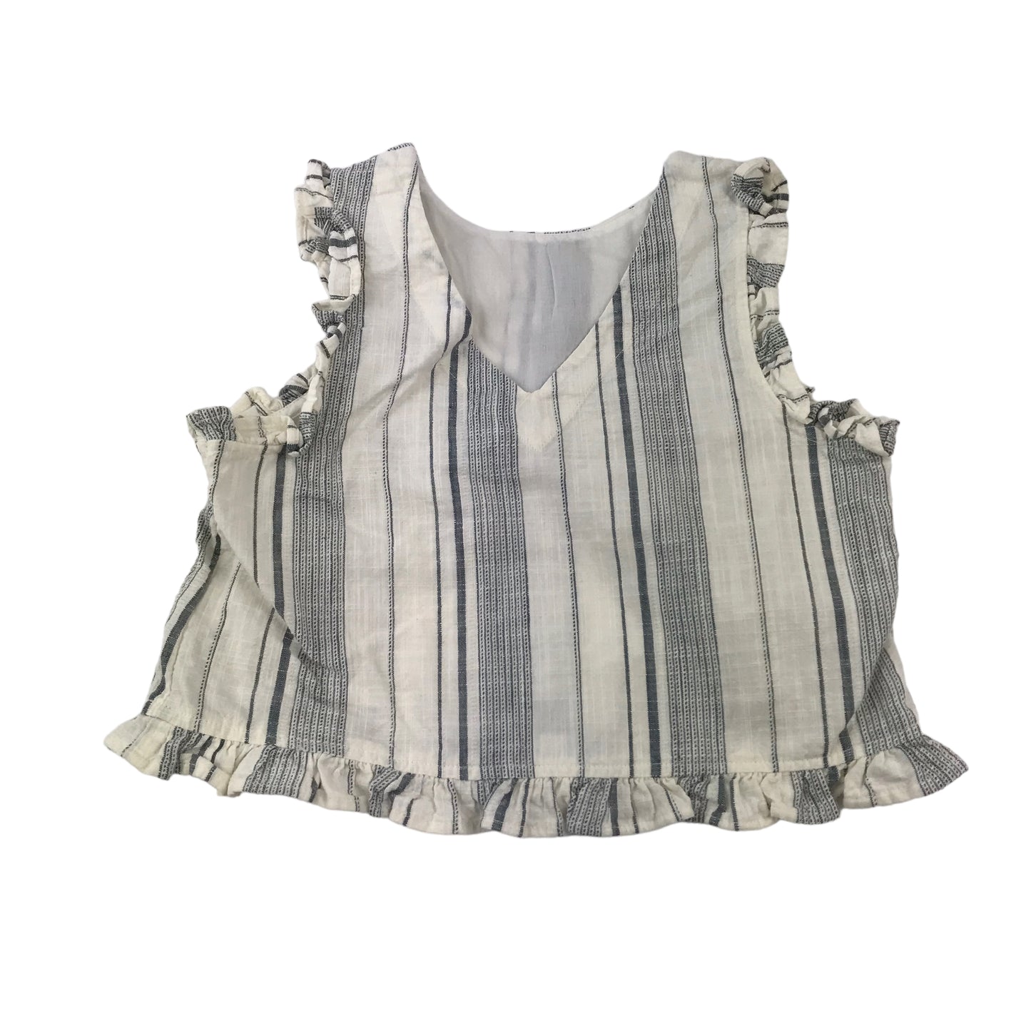 Tu White and Navy Stripy Top and Bottom Set Age 6