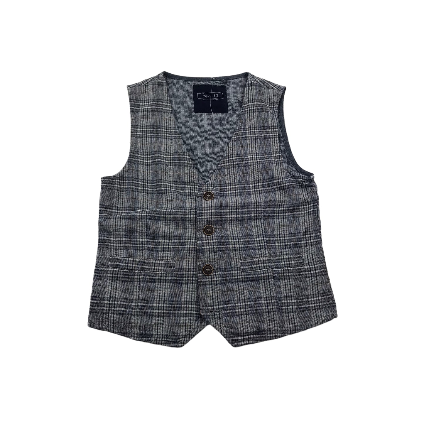 Next Grey Checked Waistcoat Age 5