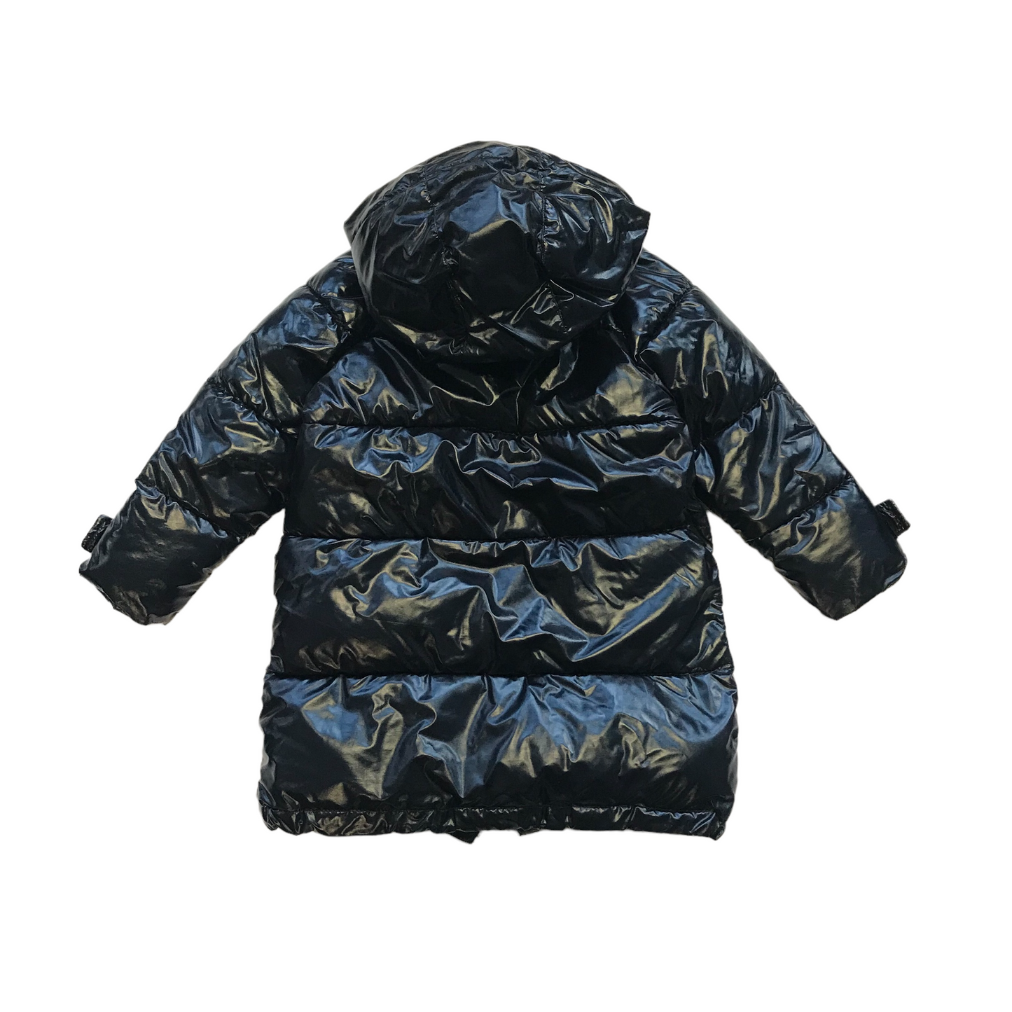Zara Shiny Dark Navy Blue Puffer Parka Jacket Age 6