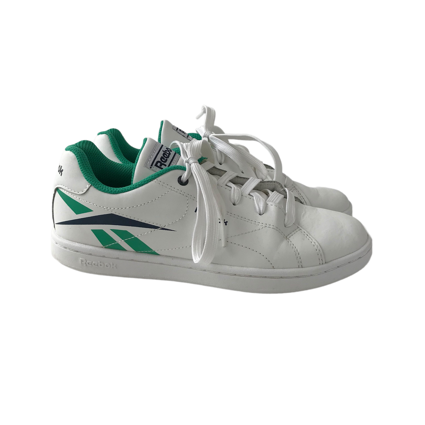 Reebok White and Green Trainers Size UK 5
