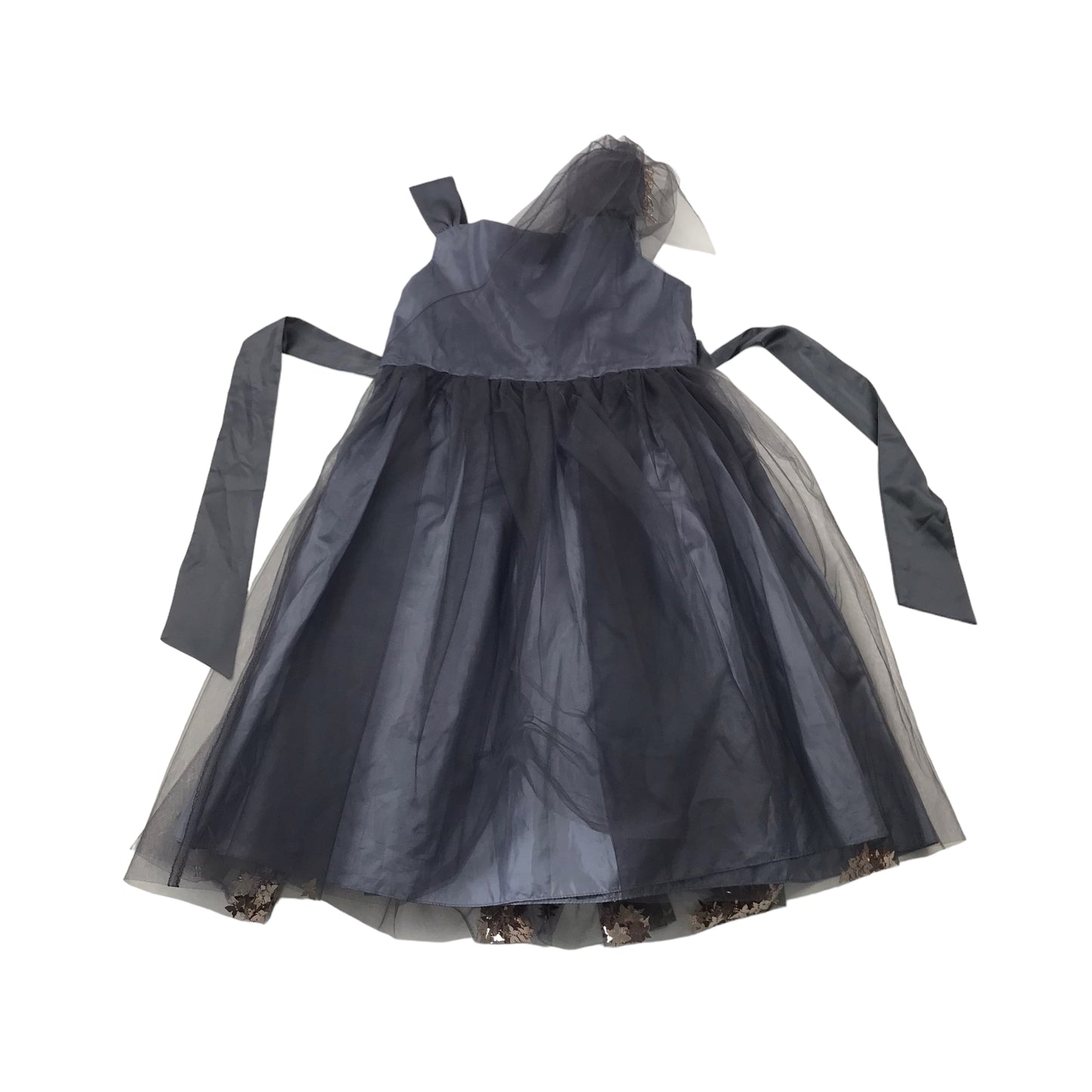 Monsoon Grey Tulle Overlay Butterfly Dress Age 9