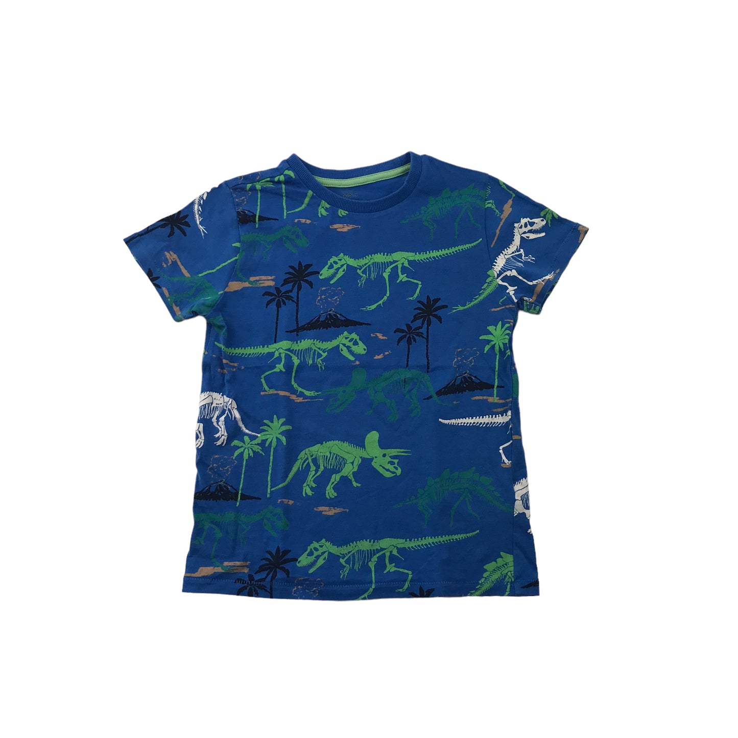 M&S Blue Dinosaurs T-Shirt Age 5