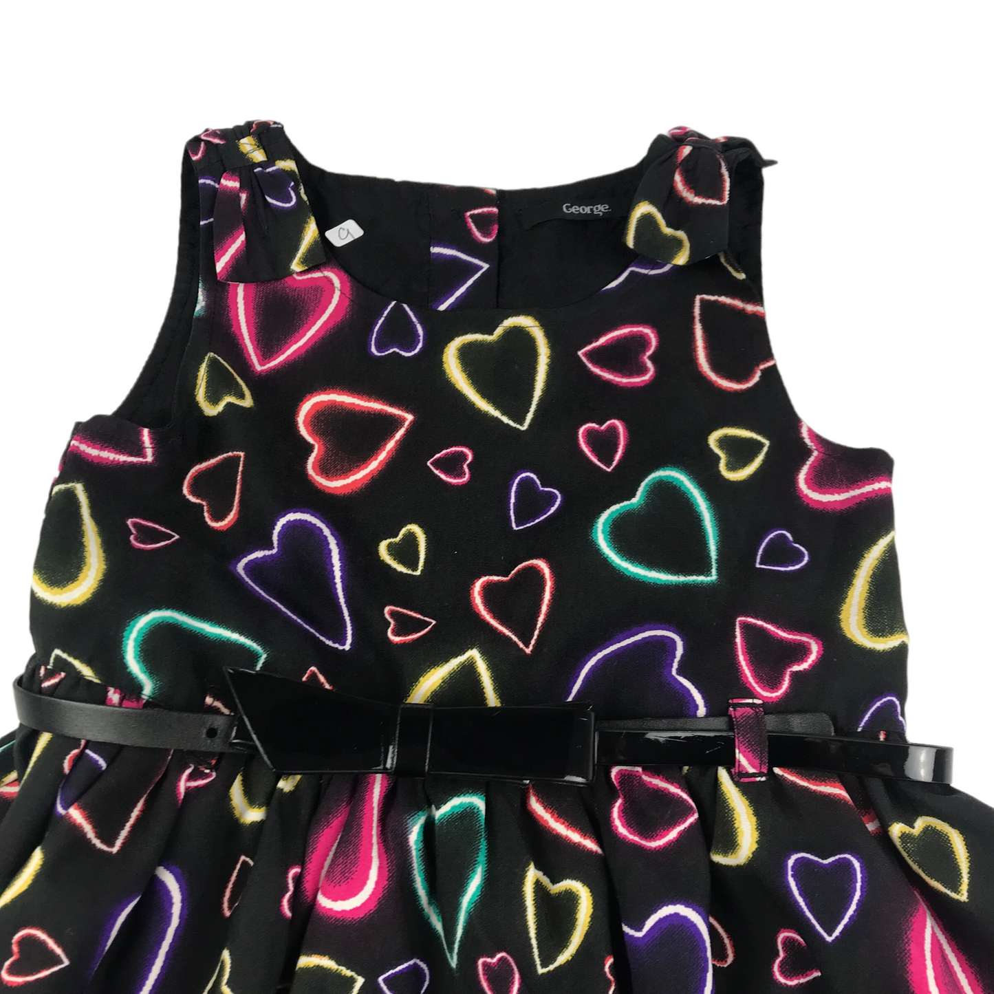 George Black Colourful Love Heart Dress Age 6