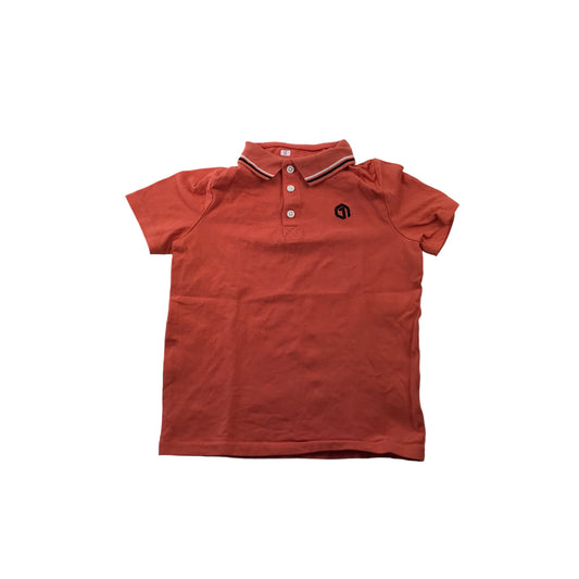 F&F Orange Plain Polo Shirt Age 8