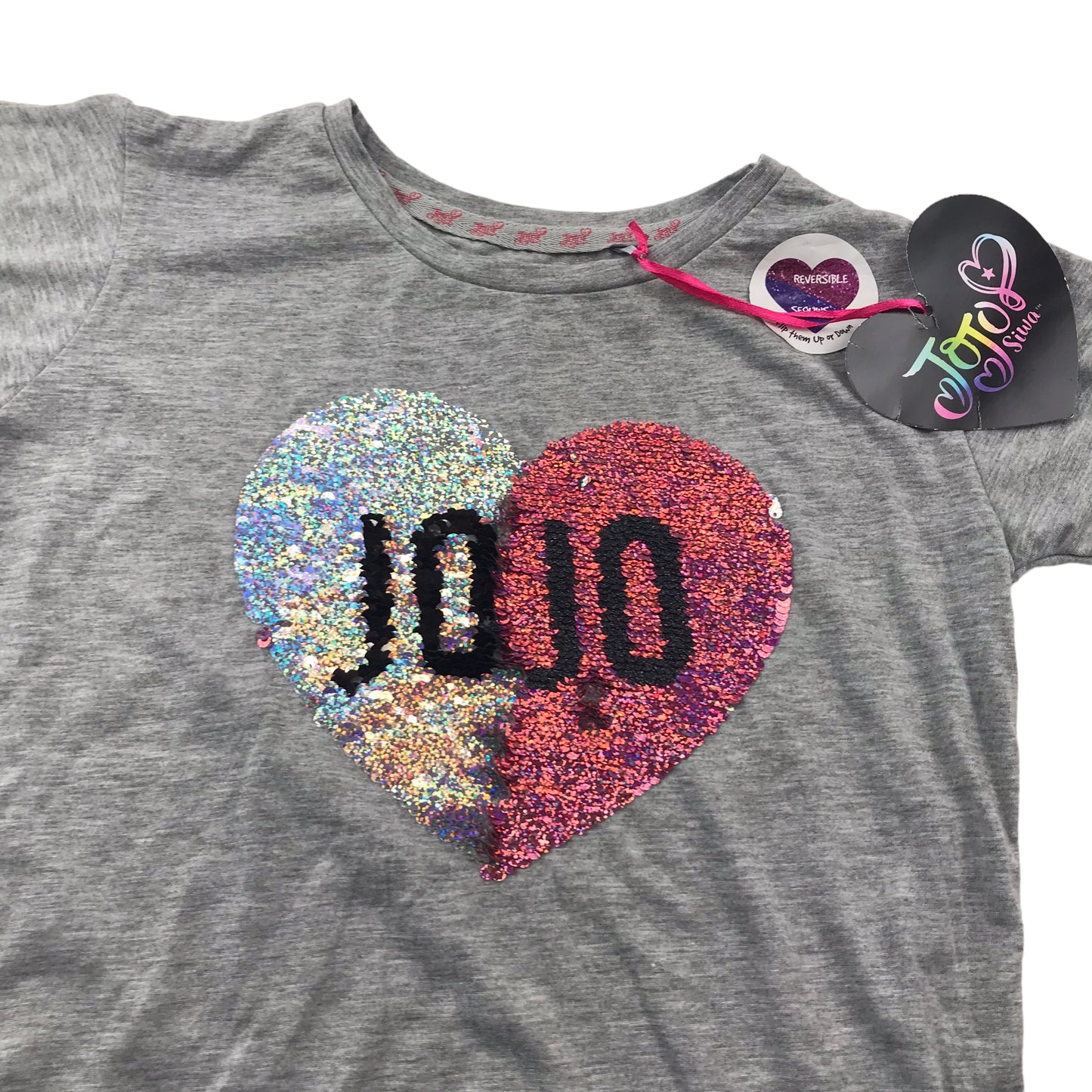 Jojo Siwa Grey Sequin T-Shirt Age 9