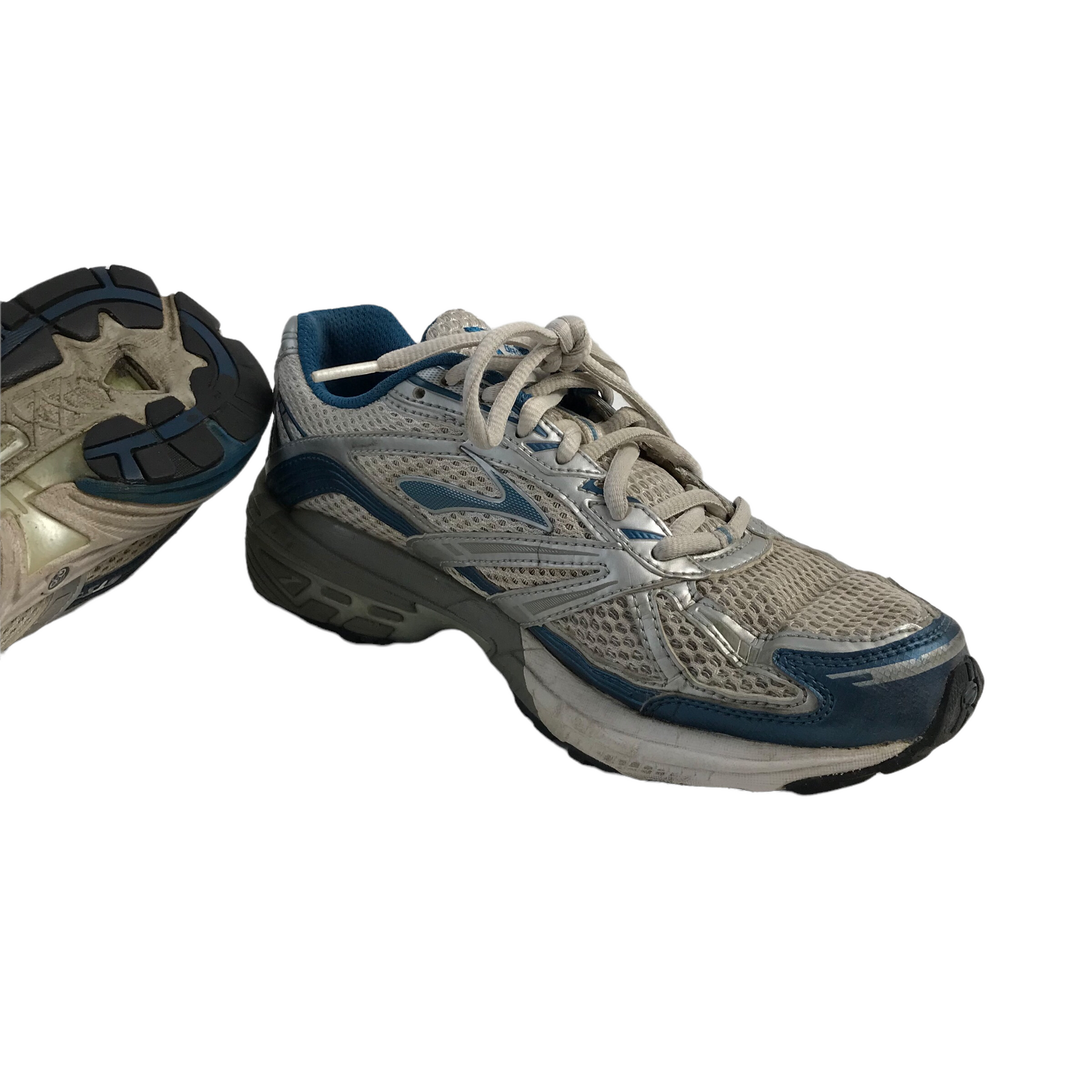 Brooks Adrenaline GTS Silver and Blue Running Trainers Size UK 6.5 ApparelXchange CIC