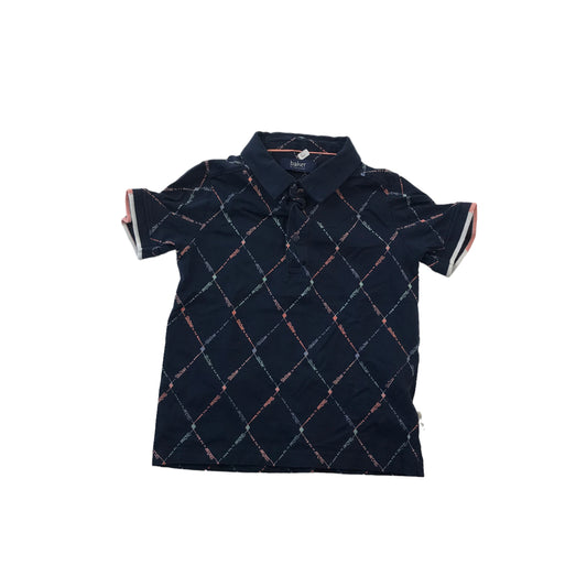 Ted Baker Navy Diamond Pattern Polo Shirt Age 5