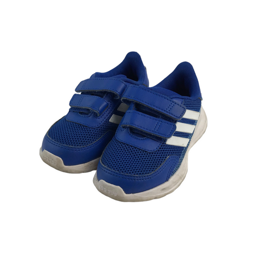 Adidas Royal Blue Three Stripes Trainers Size UK 8 junior