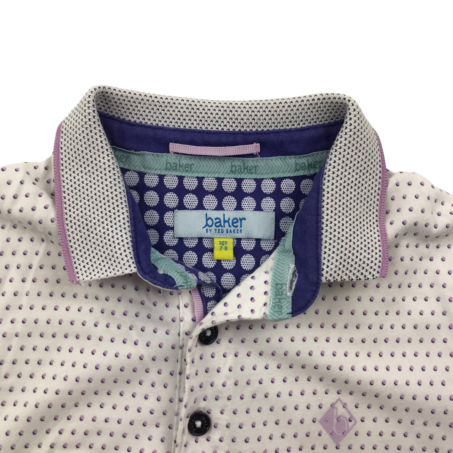 Ted Baker Dot Pattern Short Sleeve Polo Shirt Age 7