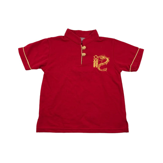 Eastern Collection Red Standing Collar T-shirt Age 5-6