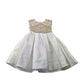 Monsoon White and Golden Lace Detailing Flared Dress Age 4
