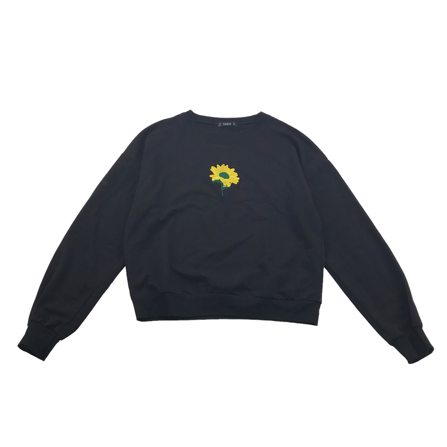 Shein Black Sun Flower Sweater Jumper Age 14