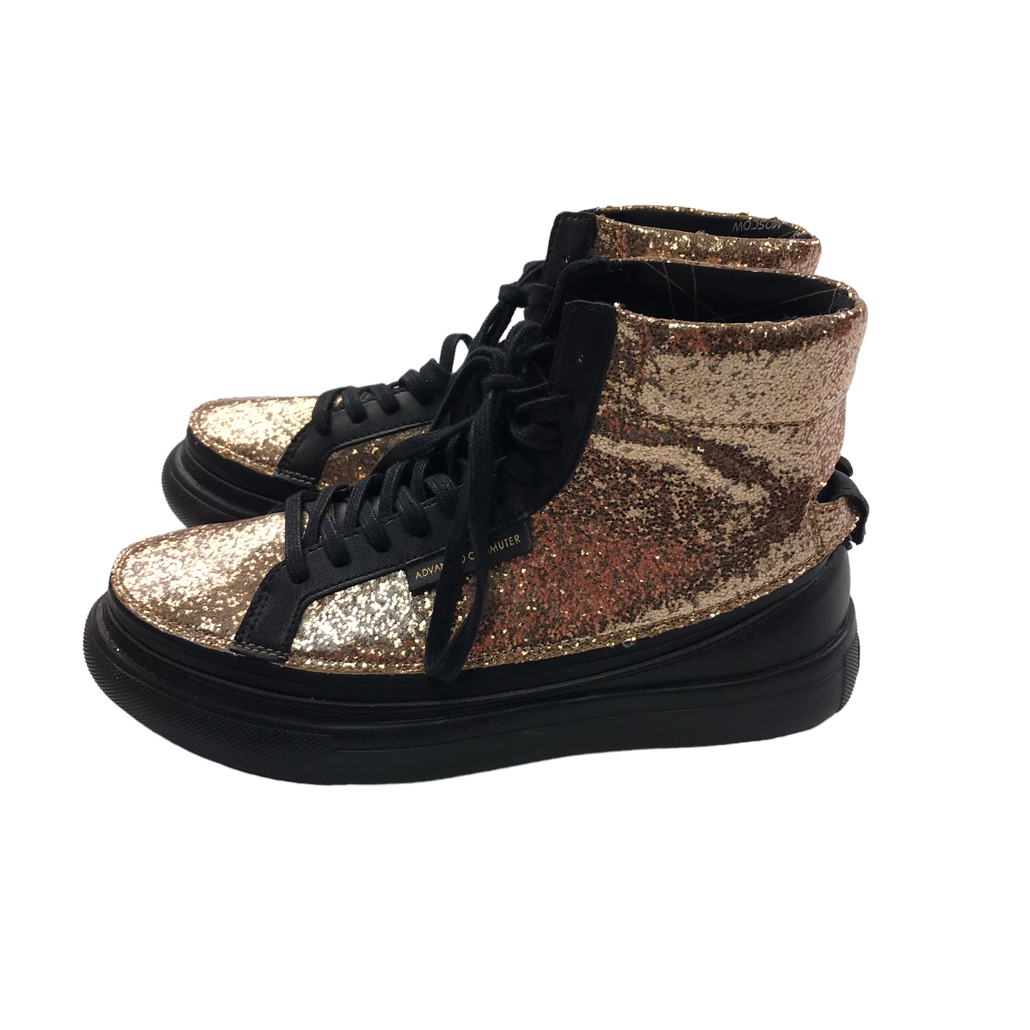 ACBC Golden Sparkly Modular High Tops Trainers Shoe Size 3