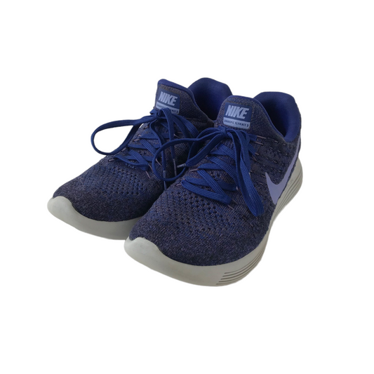 Nike Lunarepic Flyknit 2 Blue Trainers Size UK 4