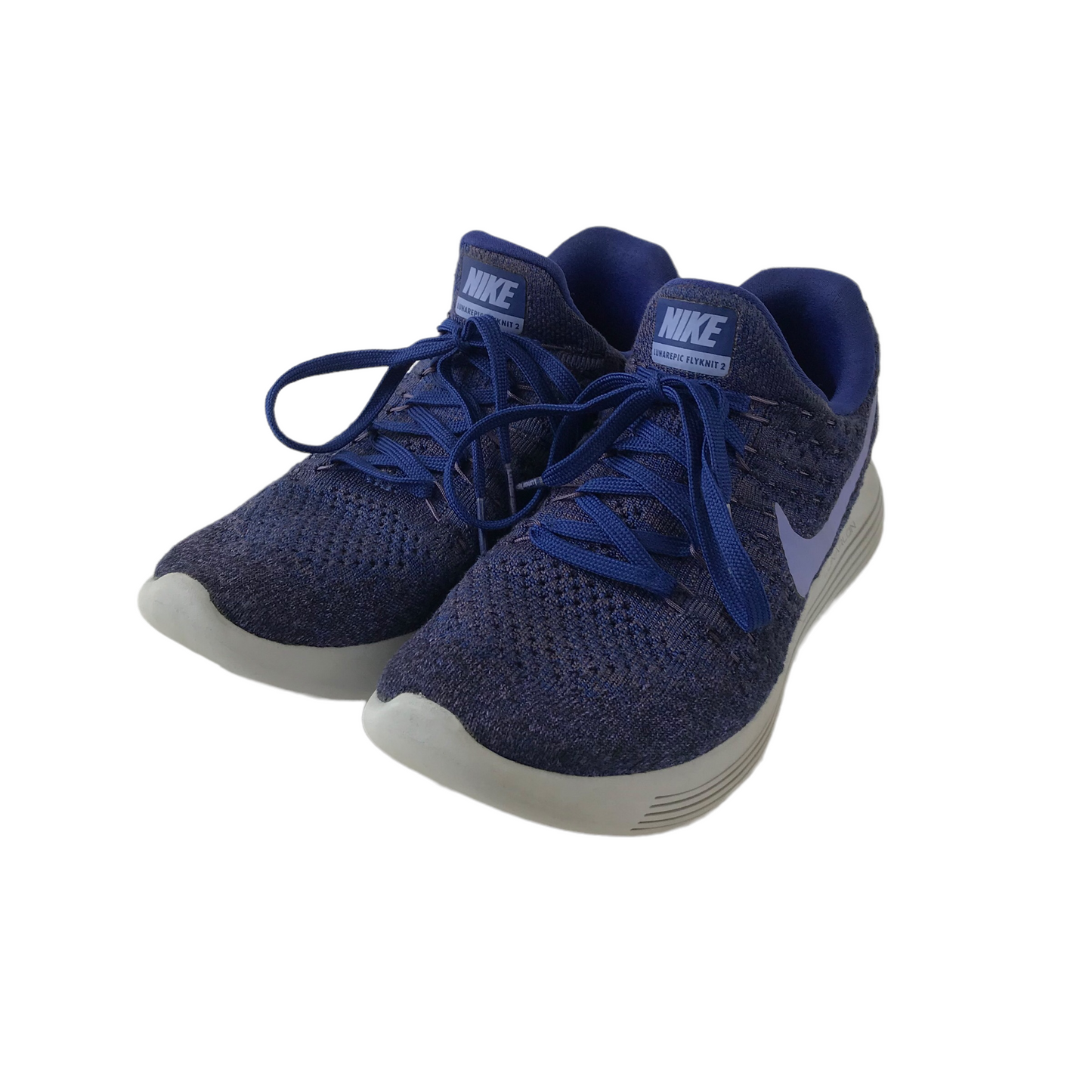 Nike Lunarepic Flyknit 2 Blue and purple Trainers Size UK 4