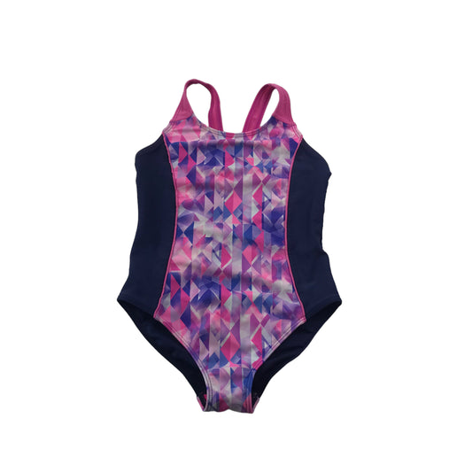 Pink and Purple Pattern Swimsuit Age 6-7