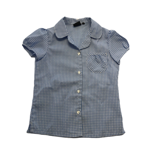 Debenhams Blue Gingham Summer School Short Sleeve Shirt