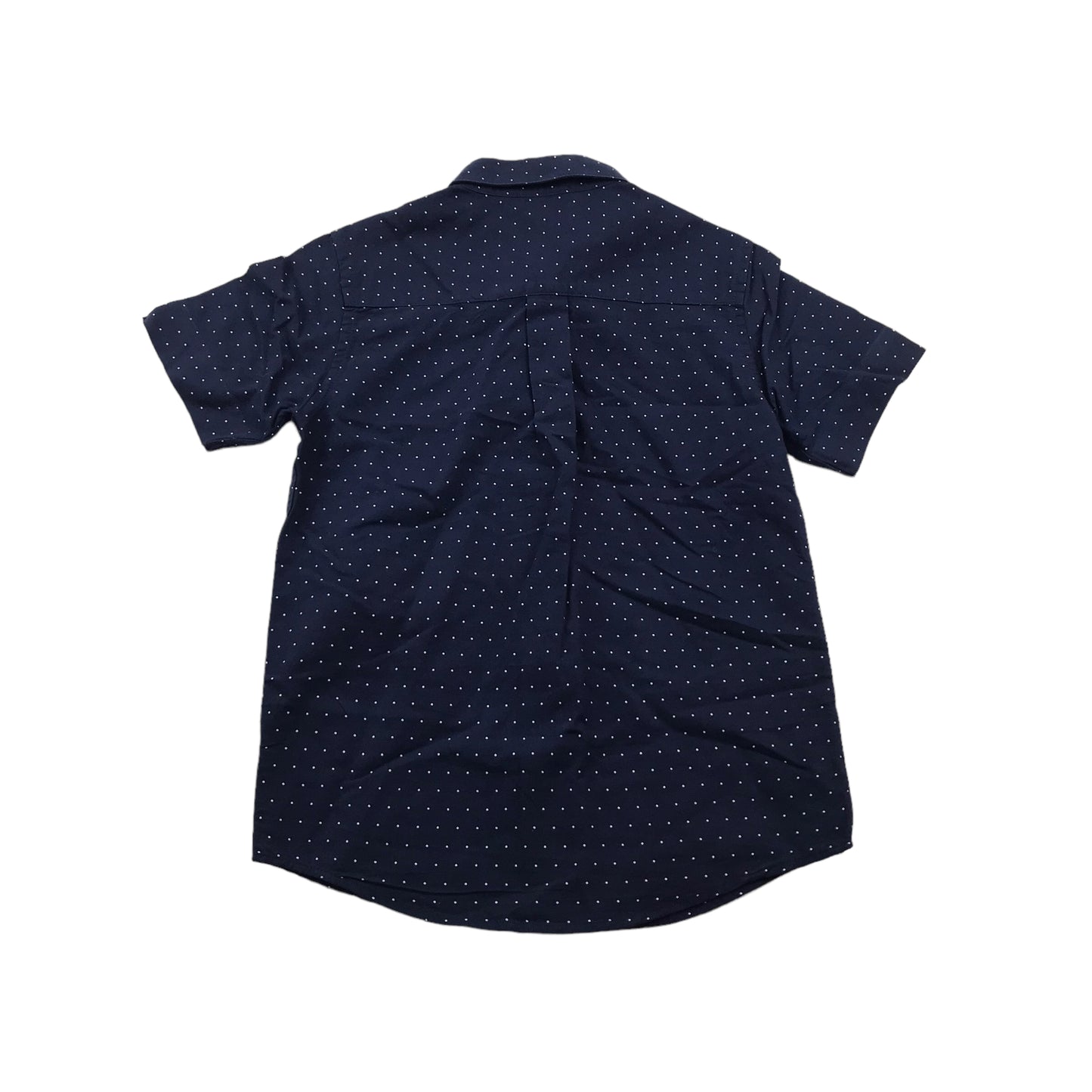 Maine Navy Blue Dotted Short Sleeve Shirt Age 9