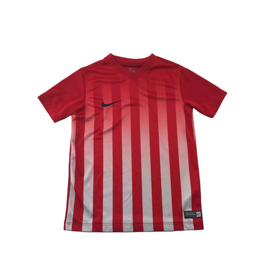 Nike Red Gradient Stripes Football Sports Top Age 7