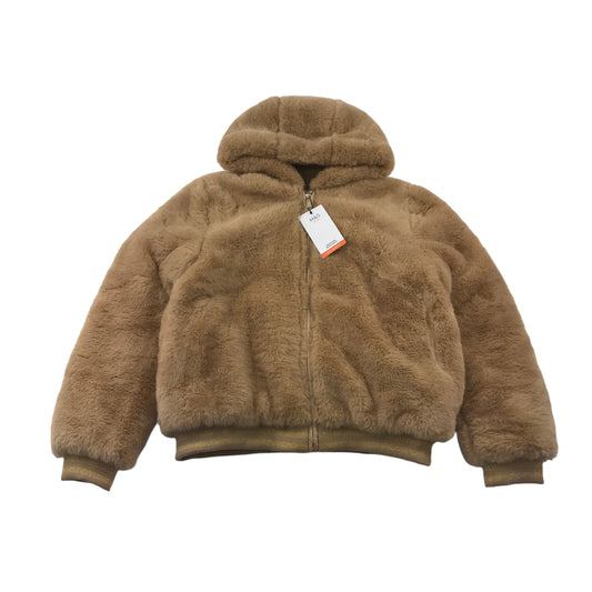 M&S Beige Fluffy Jacket Hoodie Age 14