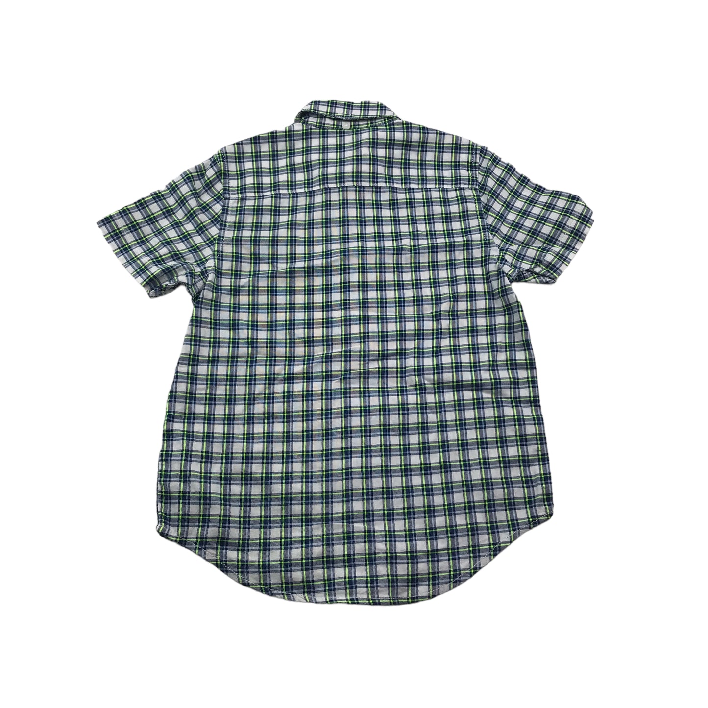 Next Blue and Neon Checked Short Sleeve Shirt Age 6