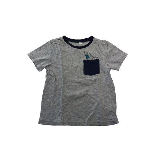 George Grey Shark Pocket T-Shirt Age 7