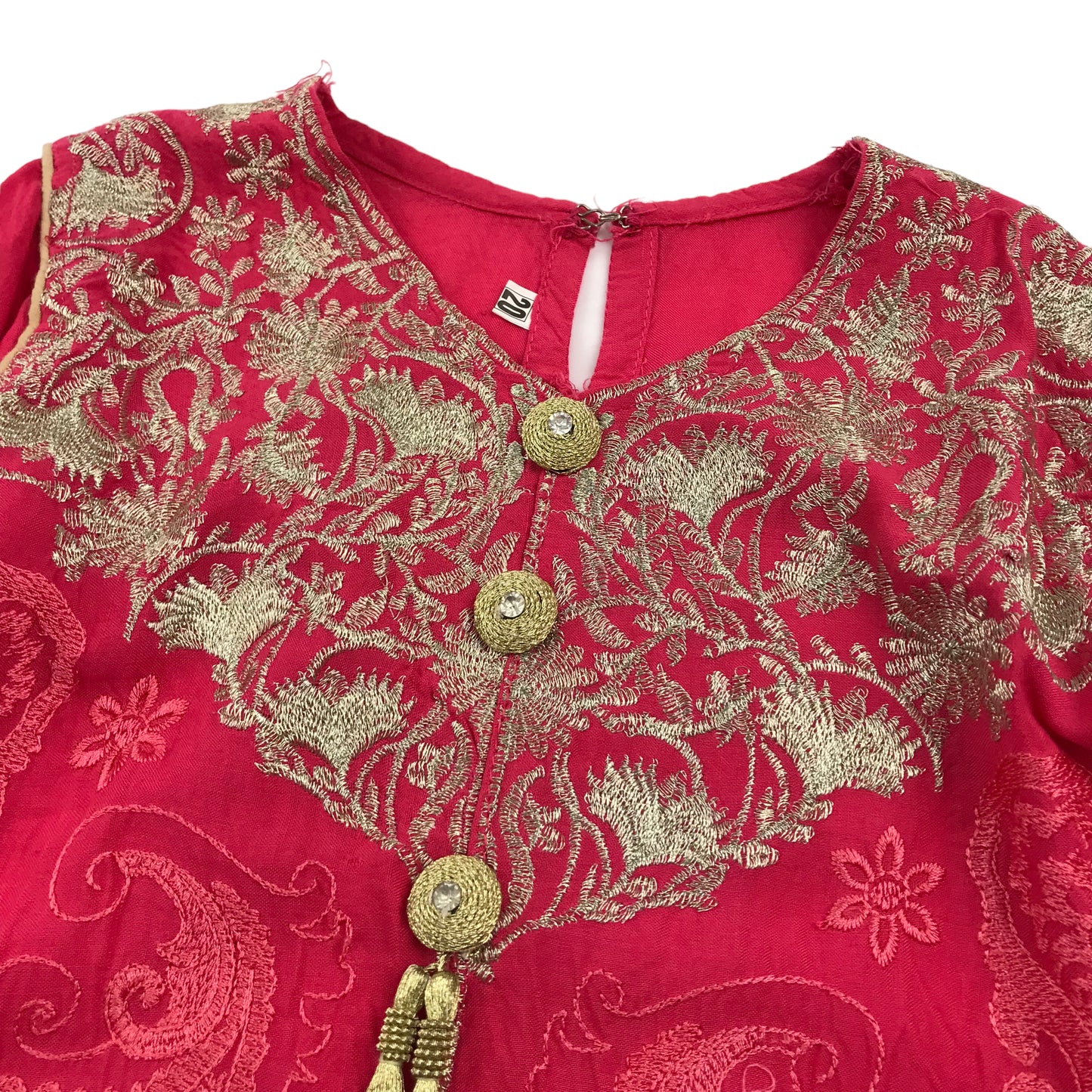 Pink Golden Embroidery Tunic Dress Age 5