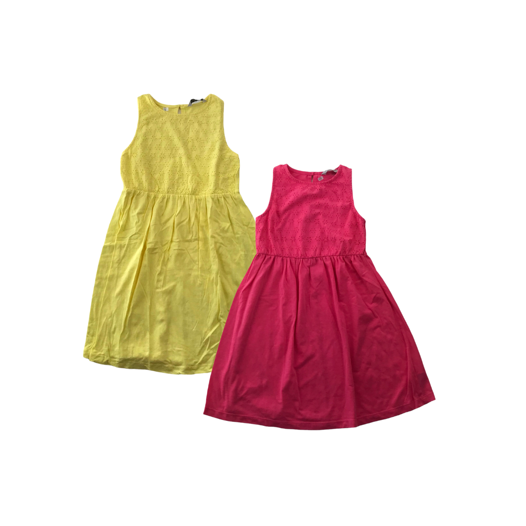 Primark Pink and Yellow Summer Dress Bundle Age 9