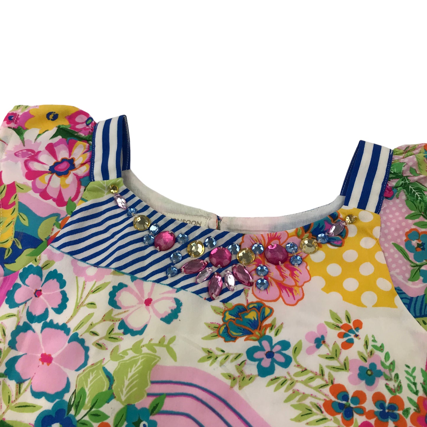 Monsoon Multicoloured Floral Summer Party Dress Age 7