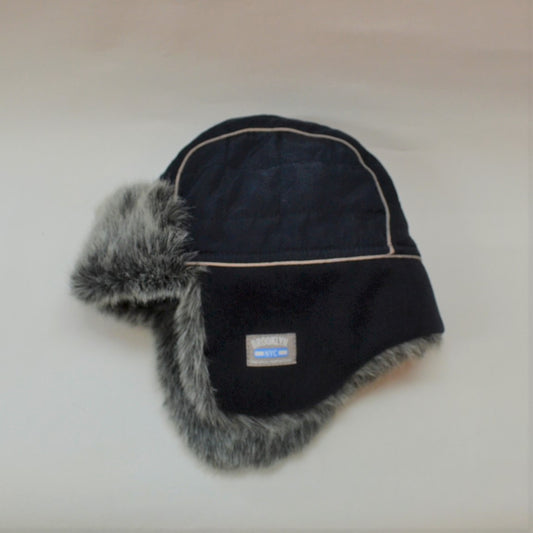 Navy Fluffy Trapper Hat