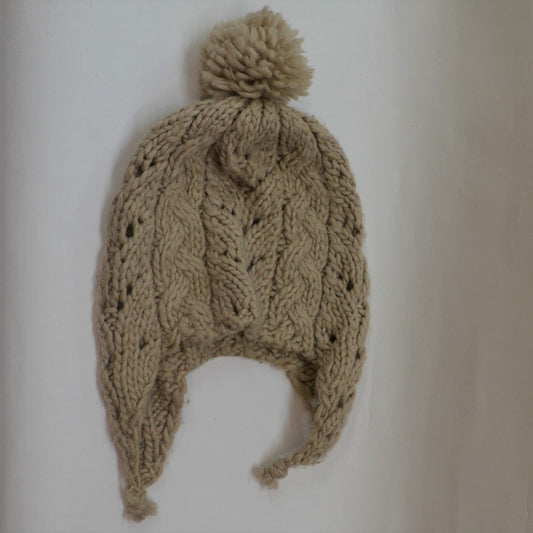 Cream Cable Knit Ski Hat