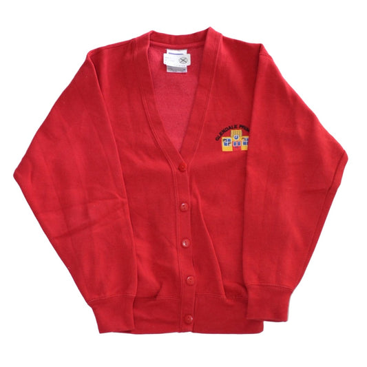 *Glendale Primary Red Jersey Cardigan