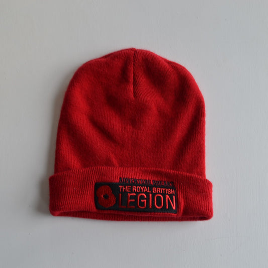 Red Royal British Legion Knitted Beanie Hat